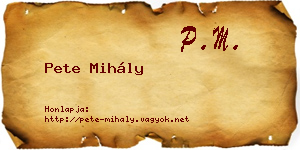 Pete Mihály névjegykártya