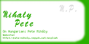 mihaly pete business card